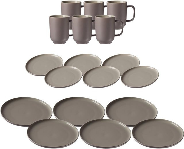 Ritzenhoff & Breker Tafelservice Jasper 18er Set aus Porzellan in Grau - Bild 1