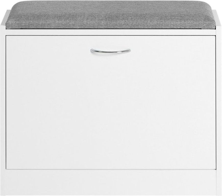 SoBuy Schuhbank Modern in Grau mit 1 Drehtür und Stoffpolsterung B/T/H: 60 x 24 x 49 cm - Bild 1