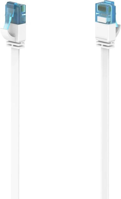 Hama Netzwerkkabel CAT-6a Ethernet/LAN Flach Weiß 10 m mit RJ45 Stecker - Bild 1