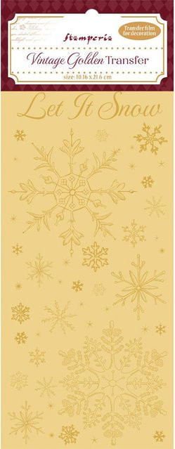 Stamperia Vintage Golden Transfer Let It Snow Weihnachtsdeko in Gold - Bild 1