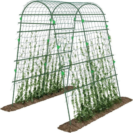 Outsunny Rankhilfe Garten als Spalier und Rosenbogen aus Stahl und PE in Grün, H: 206,0 cm, B: 167,0 cm, T: 144,0 cm