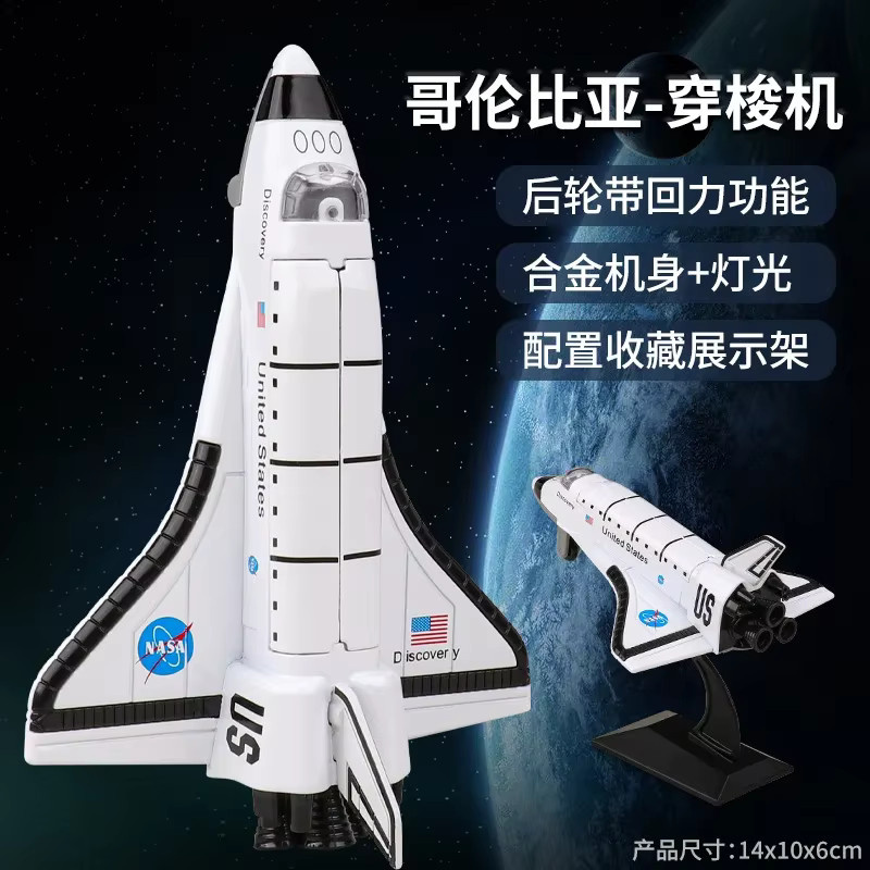 Space Shuttle Simulation Luftfahrt Modell, Metall, Weiß, Mini Auto - Bild 6