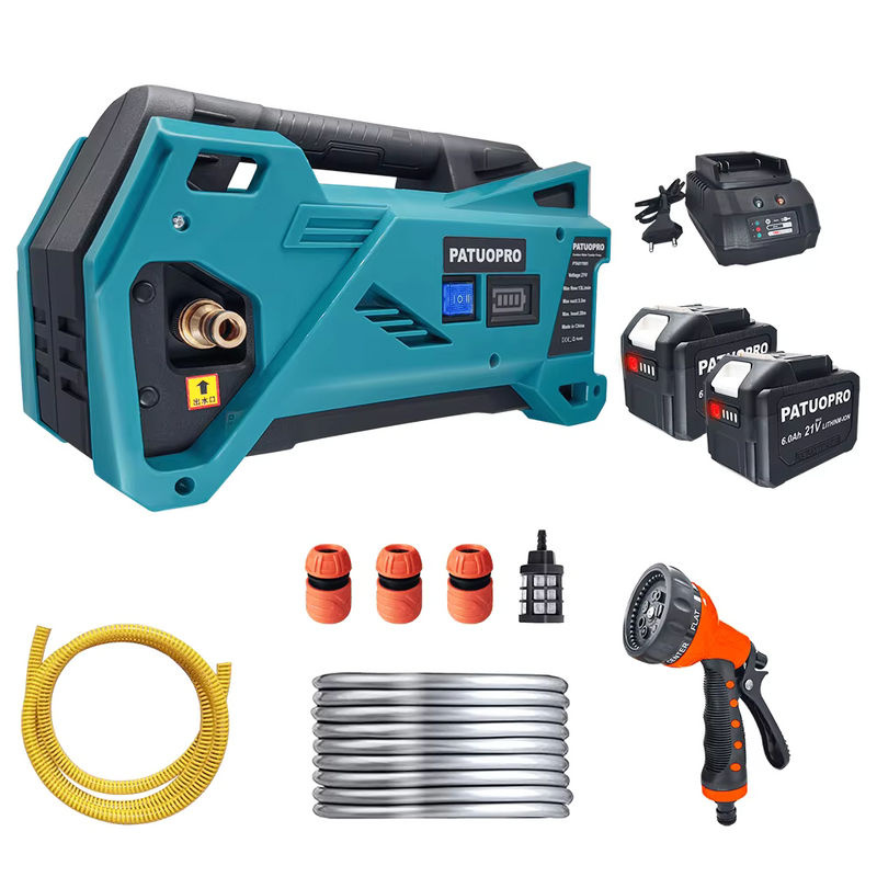 PATUOPRO Akku-Bewässerungsmaschine elektrische Wasserpumpe für Makita 18 V Akku in Türkis mit 20 m Schlauch - Bild 6