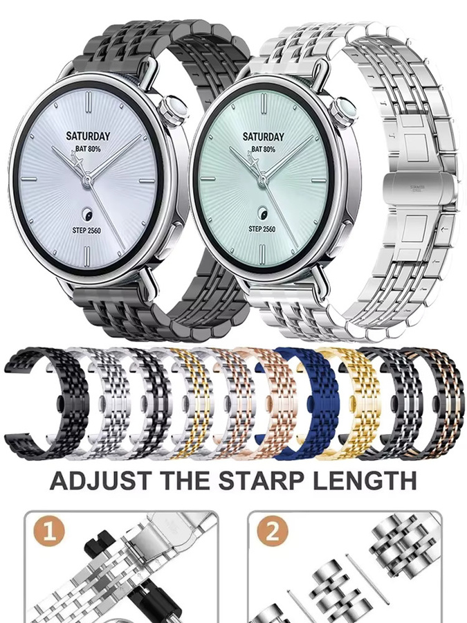 Uhrenarmband Edelstahl, Silber, Unisex - Bild 3
