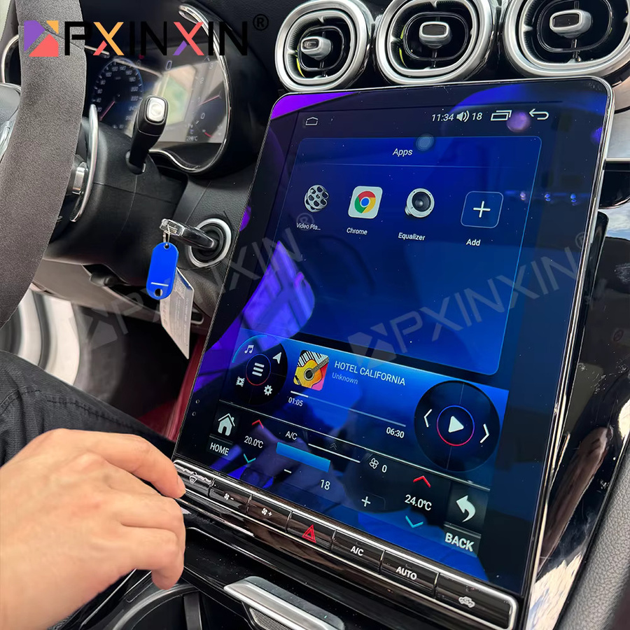 TPXINXIN Android Auto und CarPlay Radio für Mercedes Benz GLC X253/C253 und C W205 mit 12,1 Zoll Bildschirm, GPS Navigation, Schwarz - Bild 2