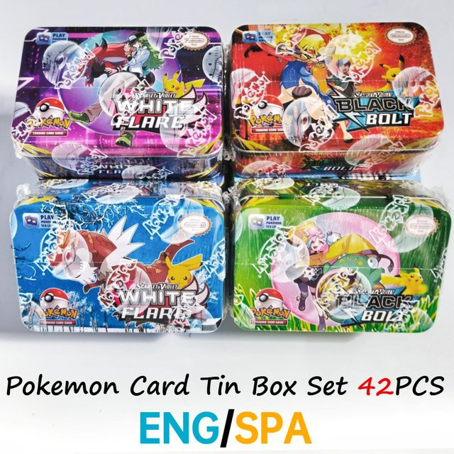 Bandai Pokémon Kampfspielzeug, 42-teiliges Set, Metallbox, Schwarz-Weiß - Bild 1