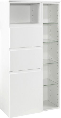 HELD MÖBEL Midischrank Cardiff in Weiss mit Soft-Close-Türen und Regalböden, B/H/T: 65 x 130 x 35 cm - Bild 1