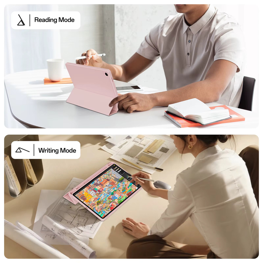 Stoßfeste Schutzhülle aus Leder und Silikon für Samsung Galaxy Tab A11 Plus 11 Zoll und Tab A9 8.7 Zoll in Pink oder Purple - Bild 2