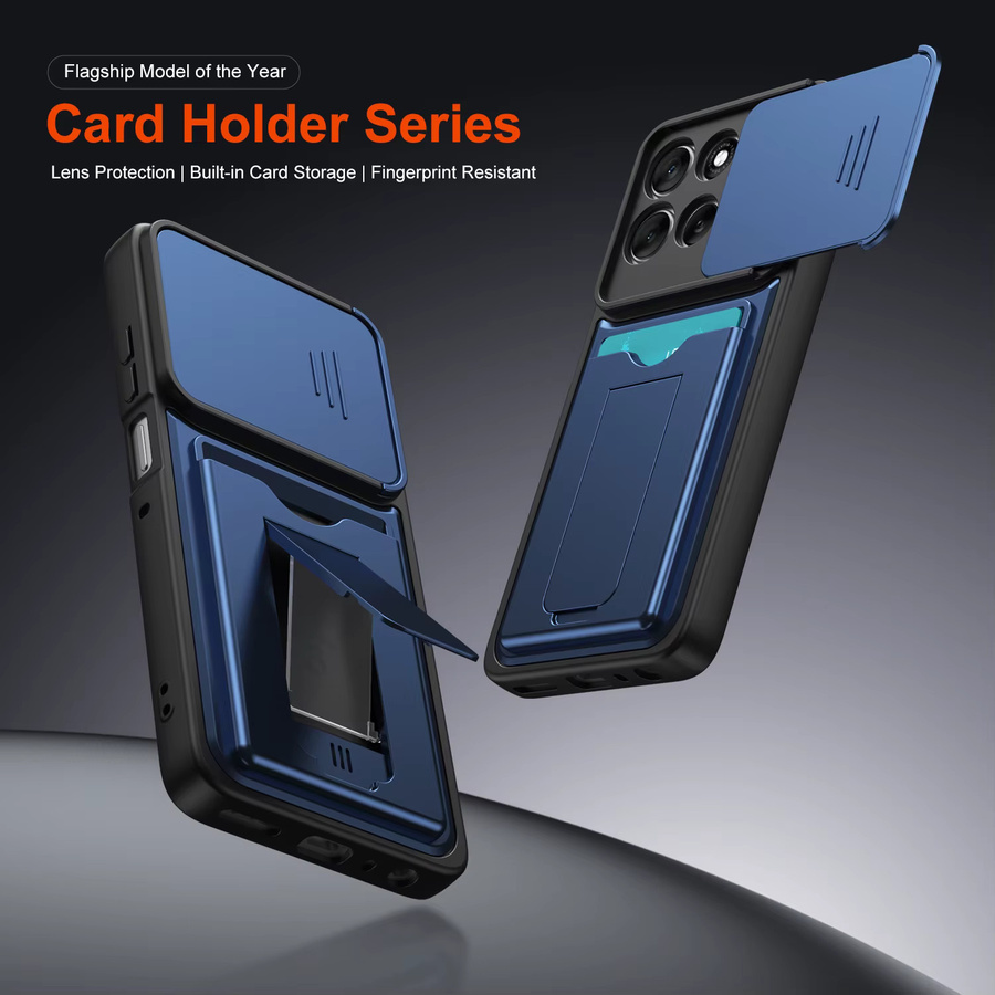 Motorola Handyhülle mit Kartenhalter und Ständerfunktion in Orange für Edge 60 Pro, 70 Fusion, X70 AIR, Moto Signature, G86, G85, G56 - Bild 2
