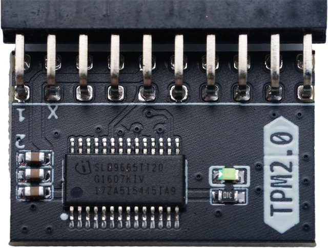 20-poliges TPM 2.0 Schutzmodul für Asus und Gigabyte, Farbe: Schwarz - Bild 1