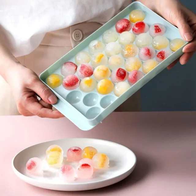 Eiswürfelform für Eisbällchen und Popsicles aus Silikon in Pink, rund, 10 Stück - Bild 1