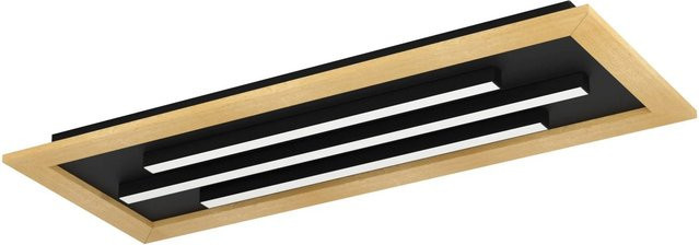 Eglo LED-CCT-Deckenleuchte Tirrenara in Schwarz mit Fernbedienung und Dimmfunktion, B: 78 cm, T: 30,5 cm, H: 3 cm - Bild 1