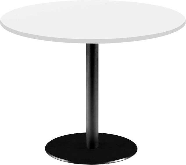 RestooTab Tisch Rome XL rund, weiße Platte, schwarzes Gestell, Höhe: 75 cm, Durchmesser: 120 cm - Bild 1