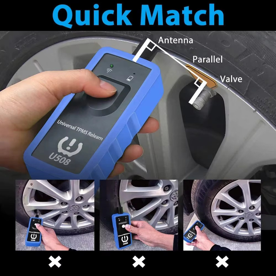 Universelles TPMS-Reset-Tool U508 ELMCONFIG in Blau zum Neulernen des Reifendruckkontrollsystems für Ford, Jeep, GMC und Chevrolet - Bild 5