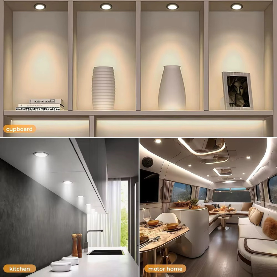 CENFAYA HomeKit WiFi Runde CCT LED Unterbauleuchte in Weiß mit Dual-Weiß Lichtsteuerung für Schrank, Vitrine und Kleiderschrank - Bild 4