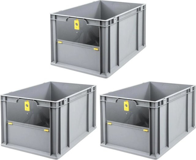 PROREGAL SuperSparSet 3x Eurobox NextGen Insight Cover Transportboxen mit verstärkten Wänden, Gelb, H x B x T: 32 x 40 x 60 cm, 65 Liter - Bild 1