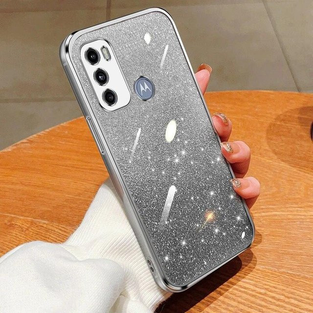 Luxuriöse Glitzer-Schutzhülle für Motorola Moto G-Serie in Transparent Silber - Bild 1