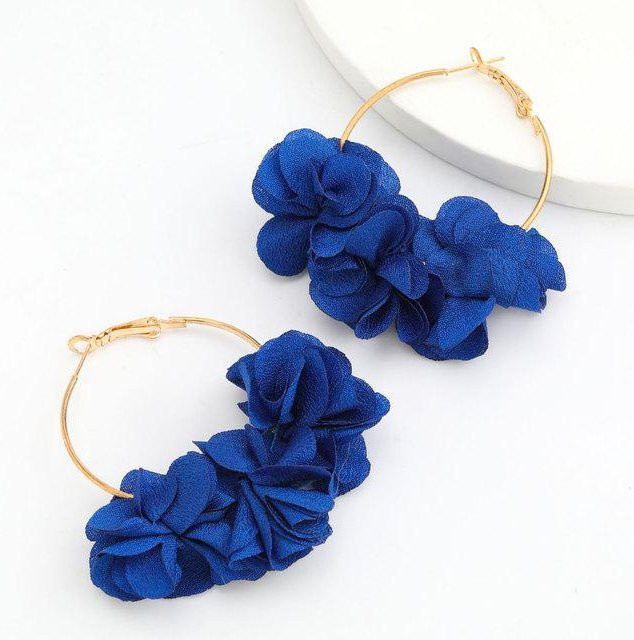 Wucifang Jewelry Ohrringe, Blume, Blau, Damen - Bild 1