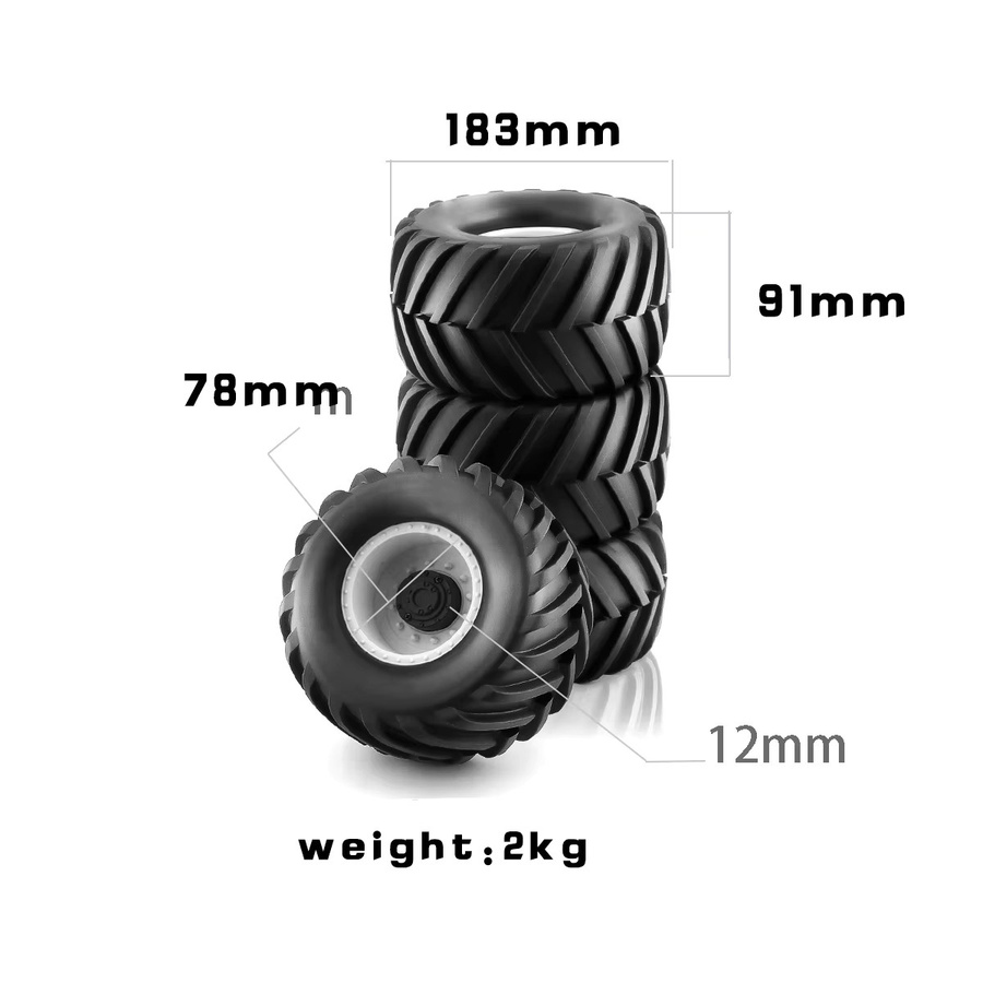 RS RC Off Road Snow Sand Paddle Reifen und Räder, 12 mm Sechskantnaben - Bild 2