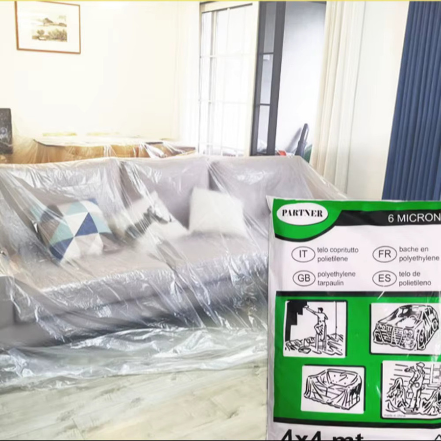 Transparente Staubschutzfolie aus Kunststoff als wasserdichter Einweg-Möbelschutz zum Abdecken deiner Möbel - Bild 2
