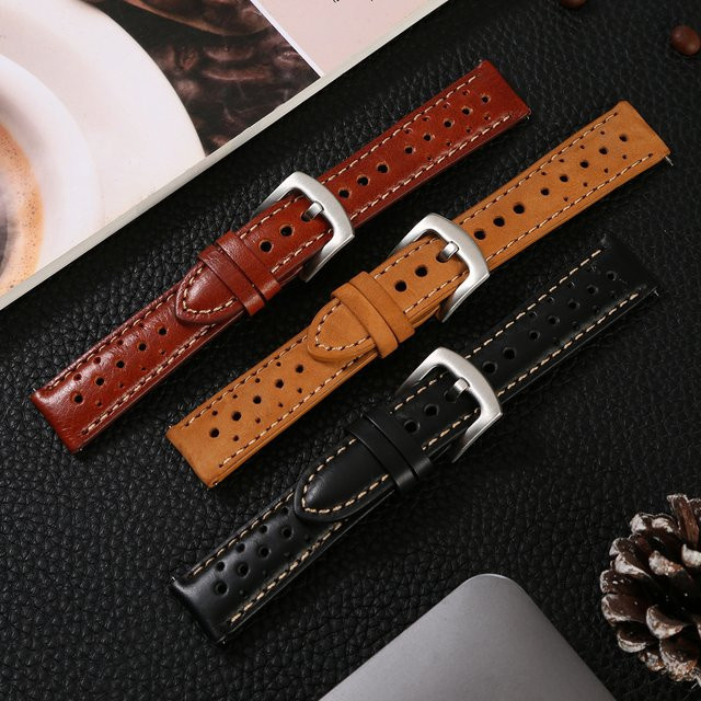 BANDSMAN Uhrenarmband Leder, Vintage, Schwarz, Herren - Bild 1