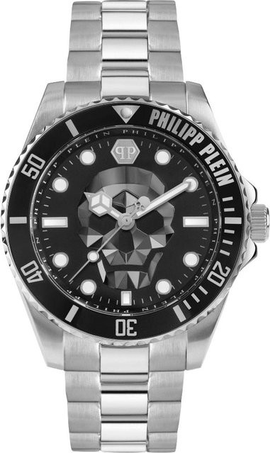 Philipp Plein Taucheruhr, Quarz, Edelstahl, 44 mm, Herren, silber - Bild 1