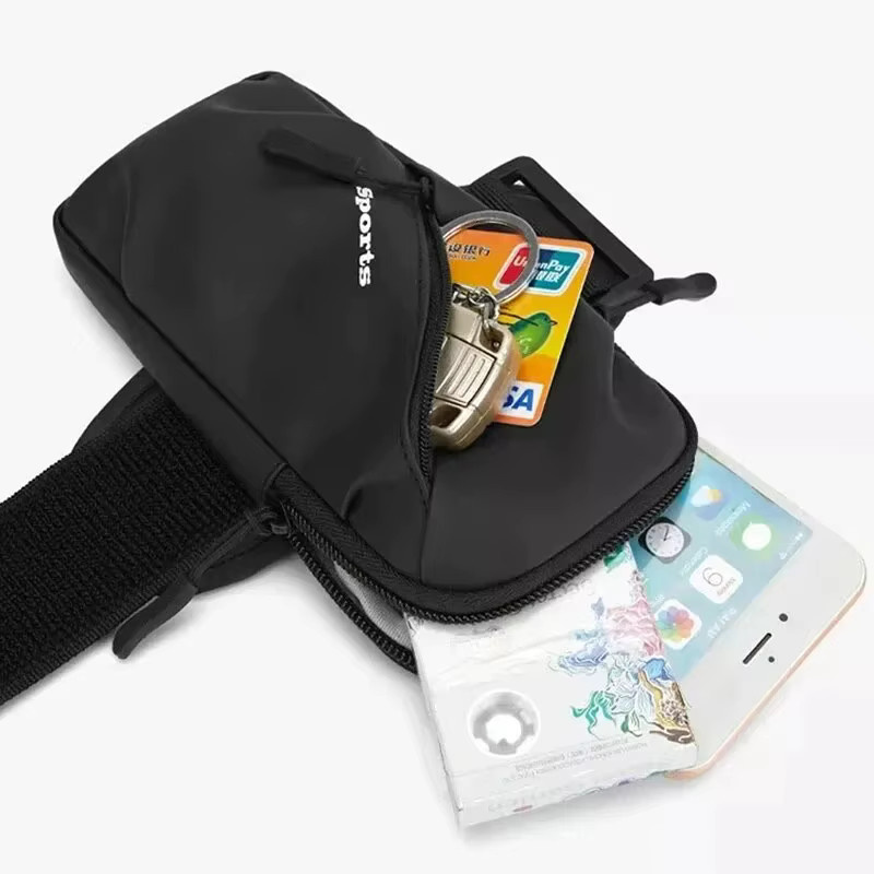 OFFBONDAGE Wasserdichte Lauf-Armtasche in Schwarz für iPhone und Samsung als universelles Sportarmband und Jogging-Handyhalter - Bild 3