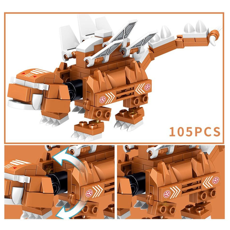Affenmann Dinosaurier Mecha Drachengemeinde Bausteine Set 670 Stück - Bild 3