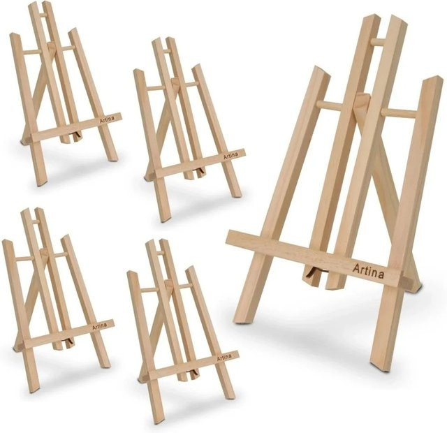 Artina Manchester 5er Set Tischstaffeleien aus Holz in Beige mit einer Höhe von 28 cm - Bild 1