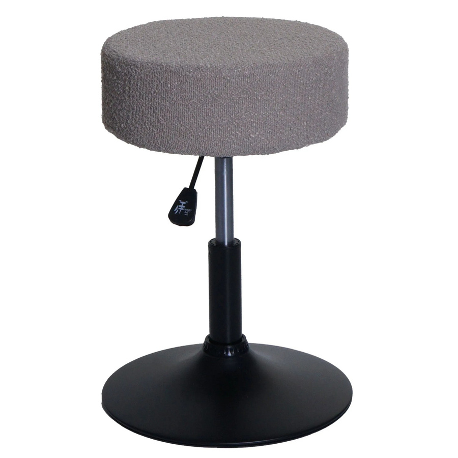 PROREGAL Hocker höhenverstellbar und drehbar aus Bouclé in Beige, Durchmesser: 37 cm, Sitzhöhe: 45-57 cm - Bild 2