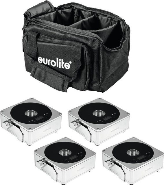EUROLITE Set 4x AKKU IP Flat Light 1 in Chrom mit Soft-Bag und Akkubetrieb - Bild 1