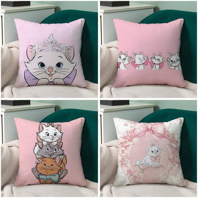 52TOYS AristoCats Kissenbezug mit Muster in Pink, quadratisch, Breite: 40 cm, Höhe: 40 cm - Bild 1