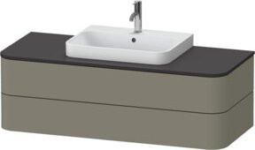 Duravit Waschtischunterschrank Happy D.2 Plus in Steingrau S-Matt mit 2 Schubladen, B/T: 130 x 55 cm - Bild 1