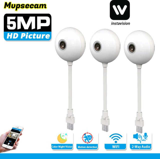 NINIVISION WLAN-Innenkamera mit 5MP Auflösung, Bewegungserkennung und 2-Wege-Audio in Weiß - Bild 1
