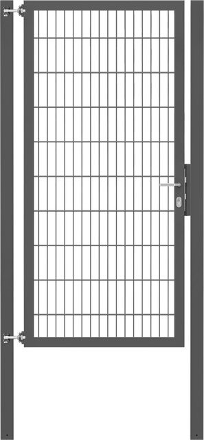 Einzeltor Flexo Plus in Anthrazit mit Pfosten, Breite: 100 cm, Höhe: 200 cm, Pfosten B/T: 80 x 80 cm - Bild 1