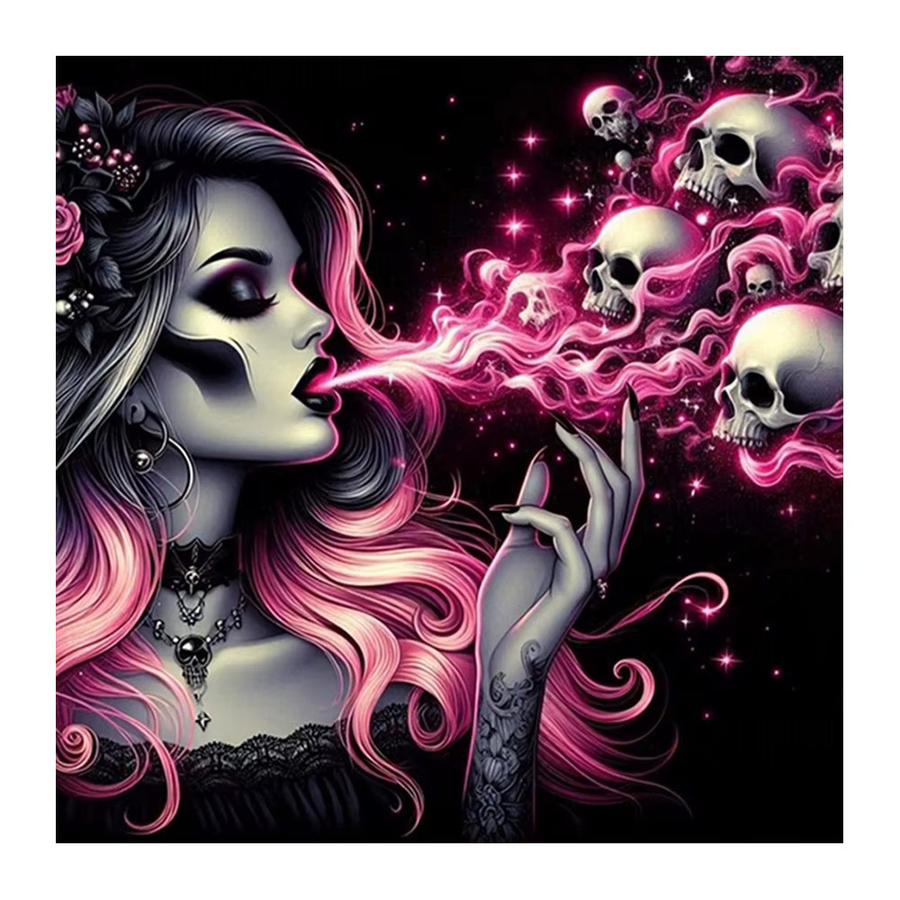 EverShine 5D-Diamant-Malerei-Set Totenkopf-Porträt für Erwachsene, Mosaik-DIY-Stickerei in Multicolour, Halloween-Dekoration - Bild 4