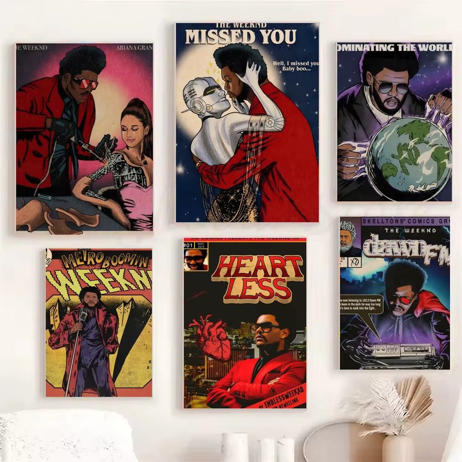 The Weeknd Comic Poster als Kunstmalerei aus Papier für dein Wohnzimmer, Schlafzimmer oder Café - Bild 2
