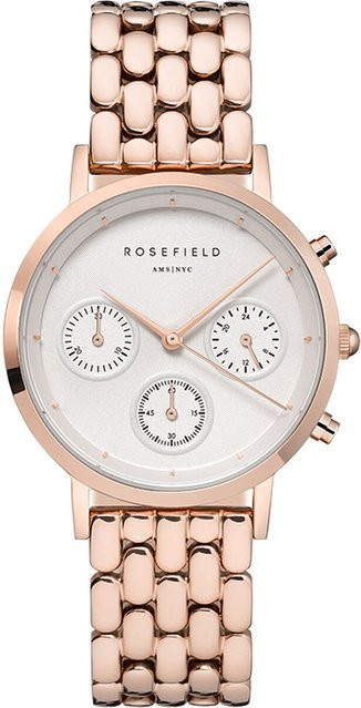 Rosefield Chronograph Damenuhr, Quarz, Edelstahl, 33 mm, Créme - Bild 1