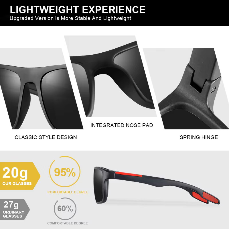 CRIXALIS Sonnenbrille, quadratisch, Vollrand, Schwarz, Unisex, polarisiert - Bild 3