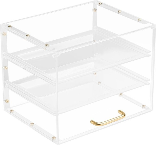 Buying Solutions MB 3-stöckige Bäckerei-Vitrine aus Acryl in Transparent mit Klappdeckel, B/T/H: 33,0 x 26,0 x 26,0 cm - Bild 1