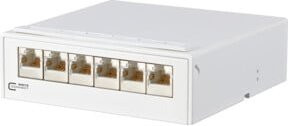 BTR NETCOM AP-Verteiler 6Port C6 mit 6x RJ45 Ethernet LAN in Weiß und Grau - Bild 1