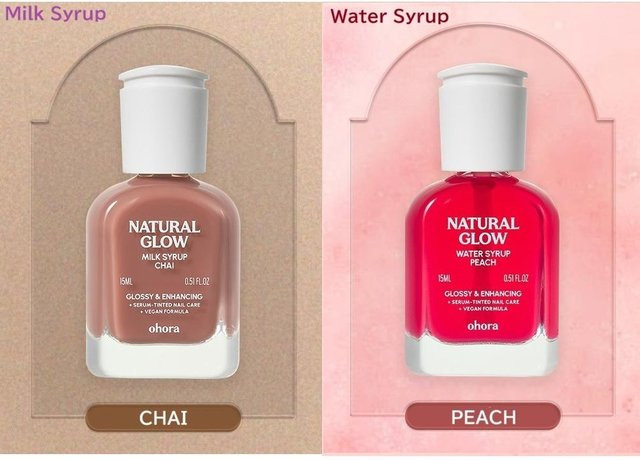 OHORA Sirup Nagelhärter Set, Stärkende Nagelbehandlung, Chai & Peach, 2x 10 ml - Bild 1