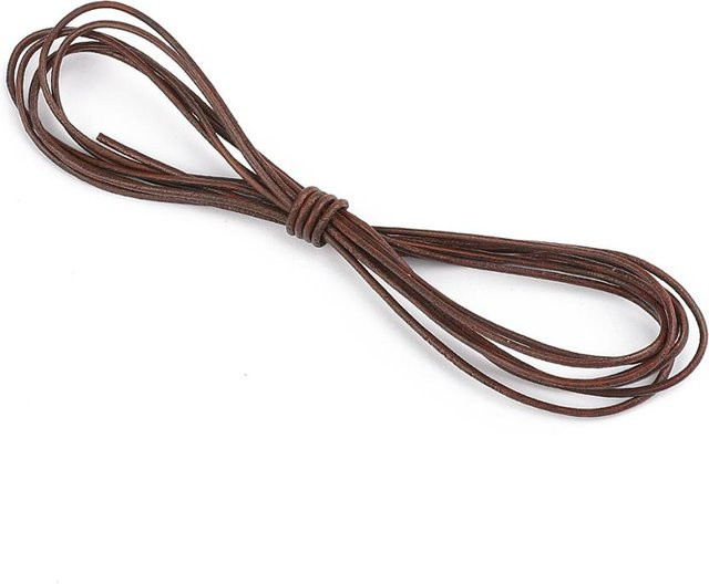 Echtes Rindsleder Kordel in Braun, 2m Retro Naturleder Seil für DIY Handwerk und Taschen, Durchmesser: 1,5-10 mm - Bild 1