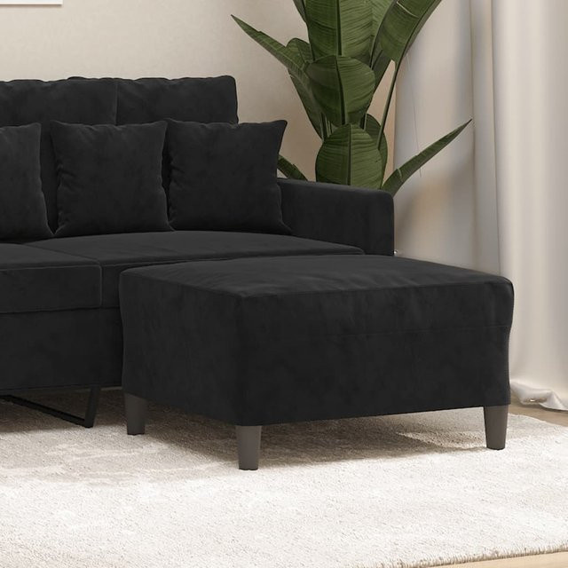 vidaXL Fußhocker aus Samt in Schwarz, B/T/H: 70 x 55 x 41 cm - Bild 3
