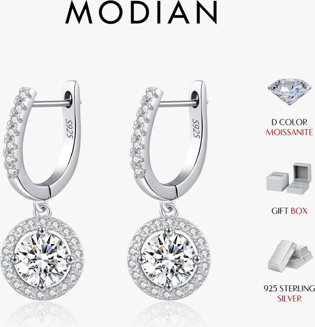 MODIAN D Ohrringe, Moissanit, 925 Silber, Damen - Bild 1