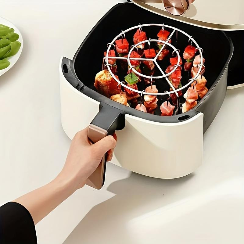 Happypilot 25 Stück Edelstahl Vertikale Rundgrill-Spieße für Heißluftfritteusen in Silber - Bild 6