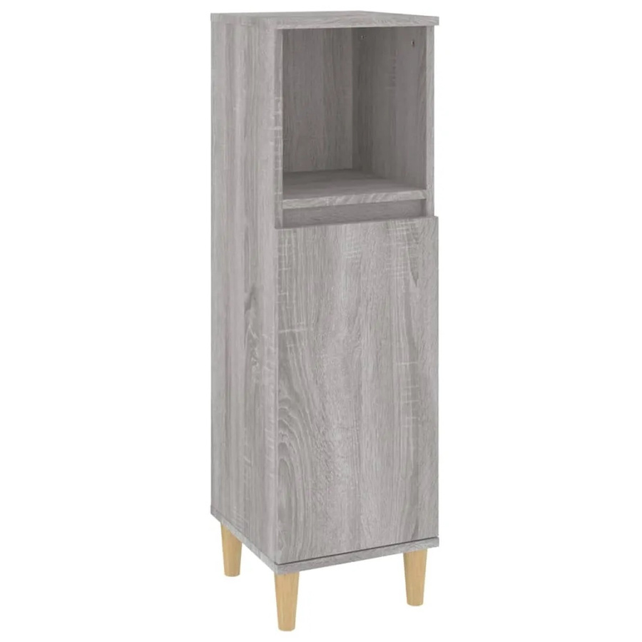 vidaXL Badschrank Sonoma Grau aus Holzwerkstoff und Eukalyptus, B/T/H: 30 x 30 x 100 cm - Bild 2