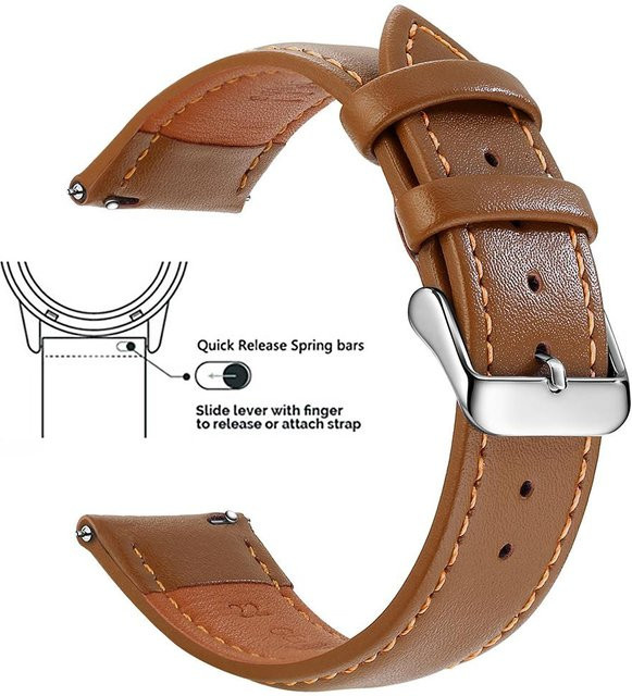 SAMCO Uhrenarmband Narbenleder, braun, Herren - Bild 1