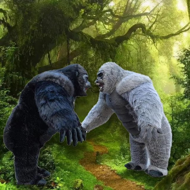 Potdemiel Gorilla aufblasbares Maskottchen-Kostüm, Plüsch, 2,6 m - Bild 1