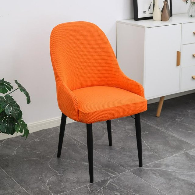 Yiran Furniture Jacquard Stuhlbezug für gebogene Ananasstühle, elastisch und staubdicht, Orange, B/T/H: 39 x 36 x 39 cm - Bild 1